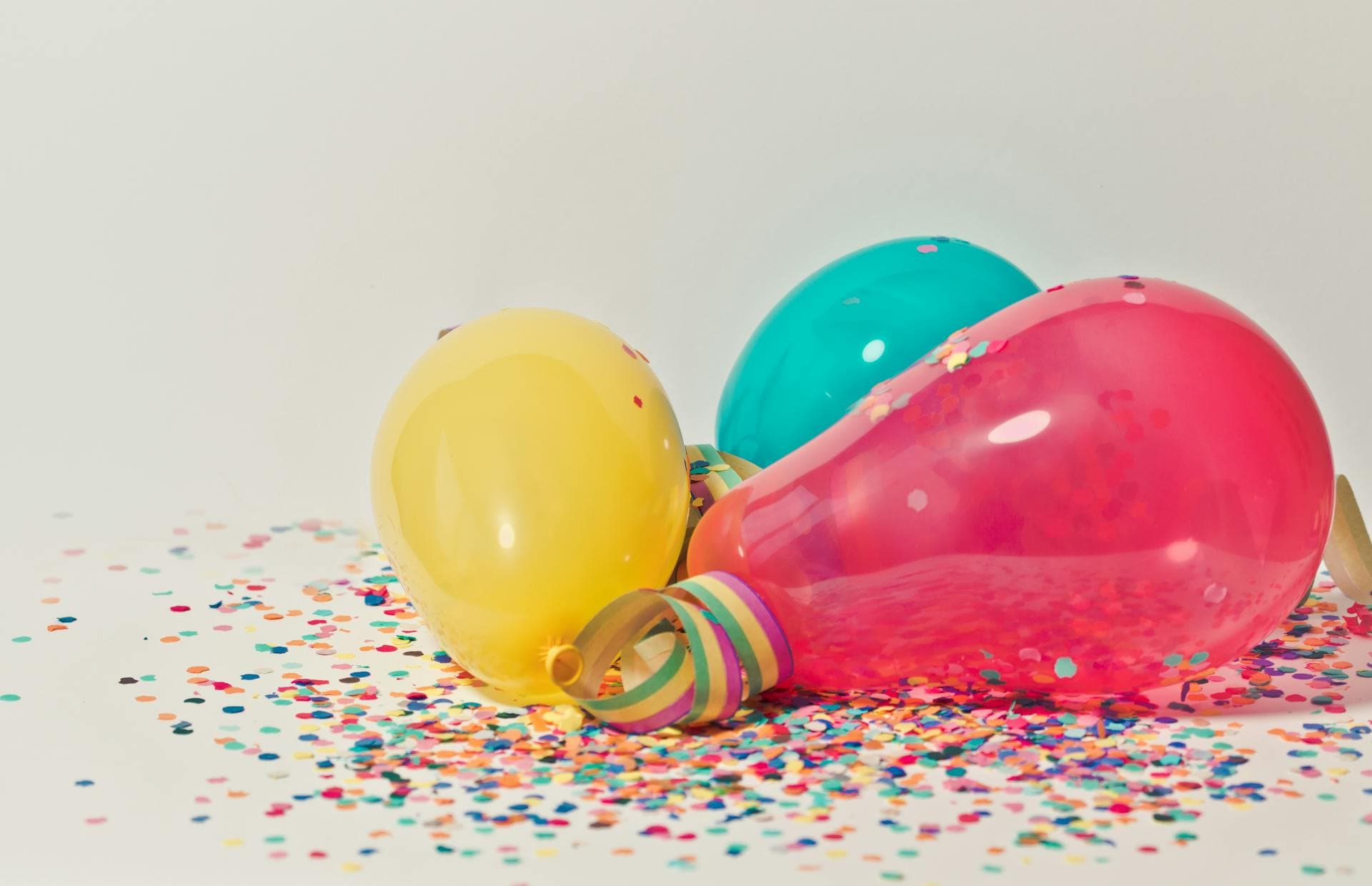 Balloons and confetti